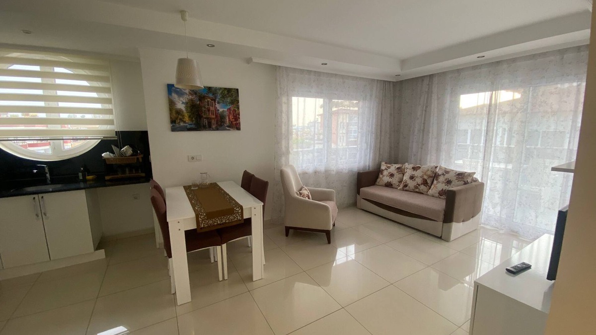 Alanya Apartment | 100 meters to Cleopatra Beach Alanya center. 1-bedroom apartment iwith WiFi, AC