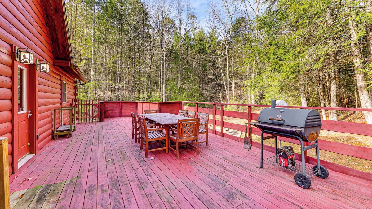 Mustoe Cabin | 15 Mi to Snowshoe Resort: Cabin w/Deck & Fire Pit