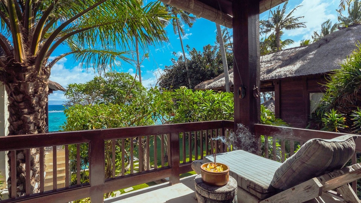 Candi Dasa Apartment | 1BR Beachfront Room with Balcony | The Village of Angels Resort