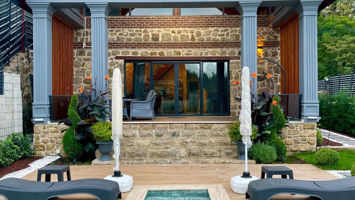 Sapanca Villa | 2+1 Private Pool-Fireplace-Sauna 5 Person Stone Villa House in Sapanca Unluce