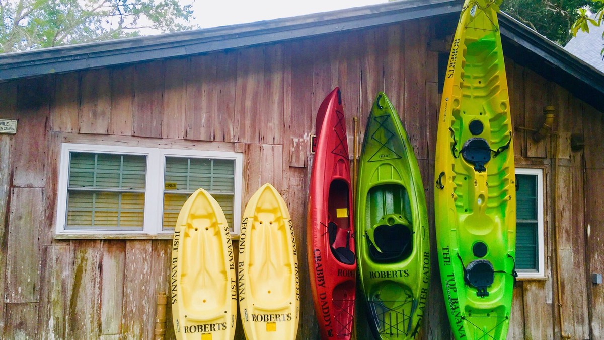 Weeki Wachee Gardens Cabin | 2/2 CABIN Directly on the Weeki Wachee River, Kayaks and a Canoe for Family Fun!