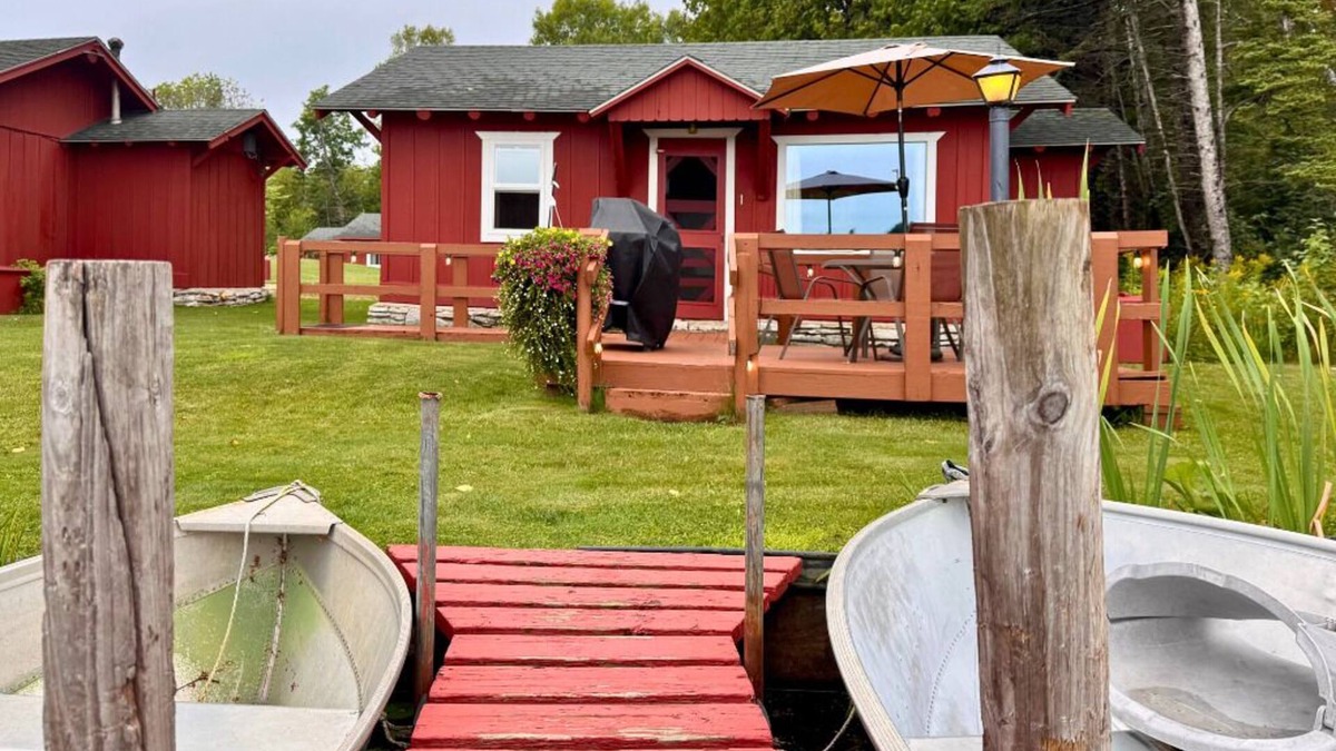 Trout Lake Cabin | 2-bedroom Lakefront Cabin #1 in Trout Lake, MI. Row boat & campfires included.