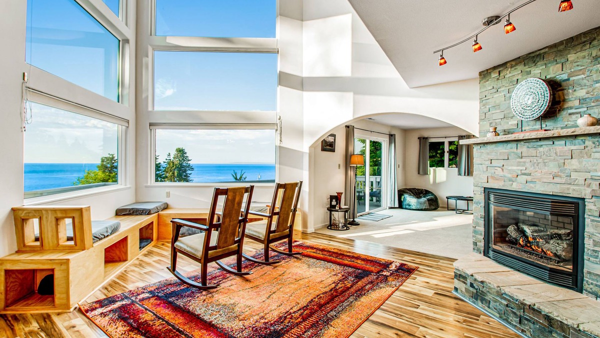 Diamond Point Apartment | 2-story inviting home with water & mountain views, deck, & gas fireplace