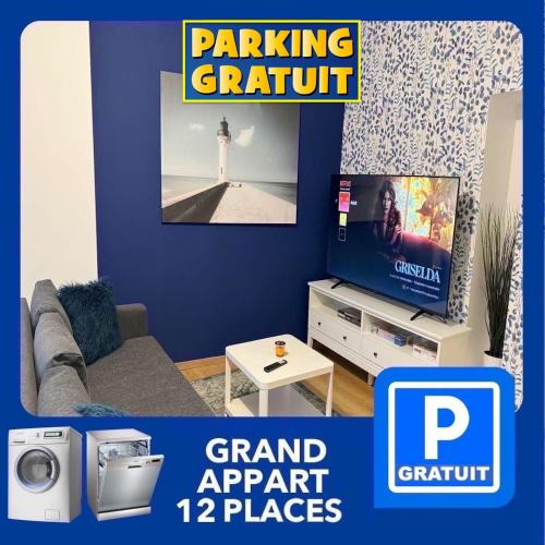 Centre Ville Apartment | 24 CHIC & COSY GRAND APPART 88m2 PARKING GRATUIT HYPERCENTRE NETFLIX