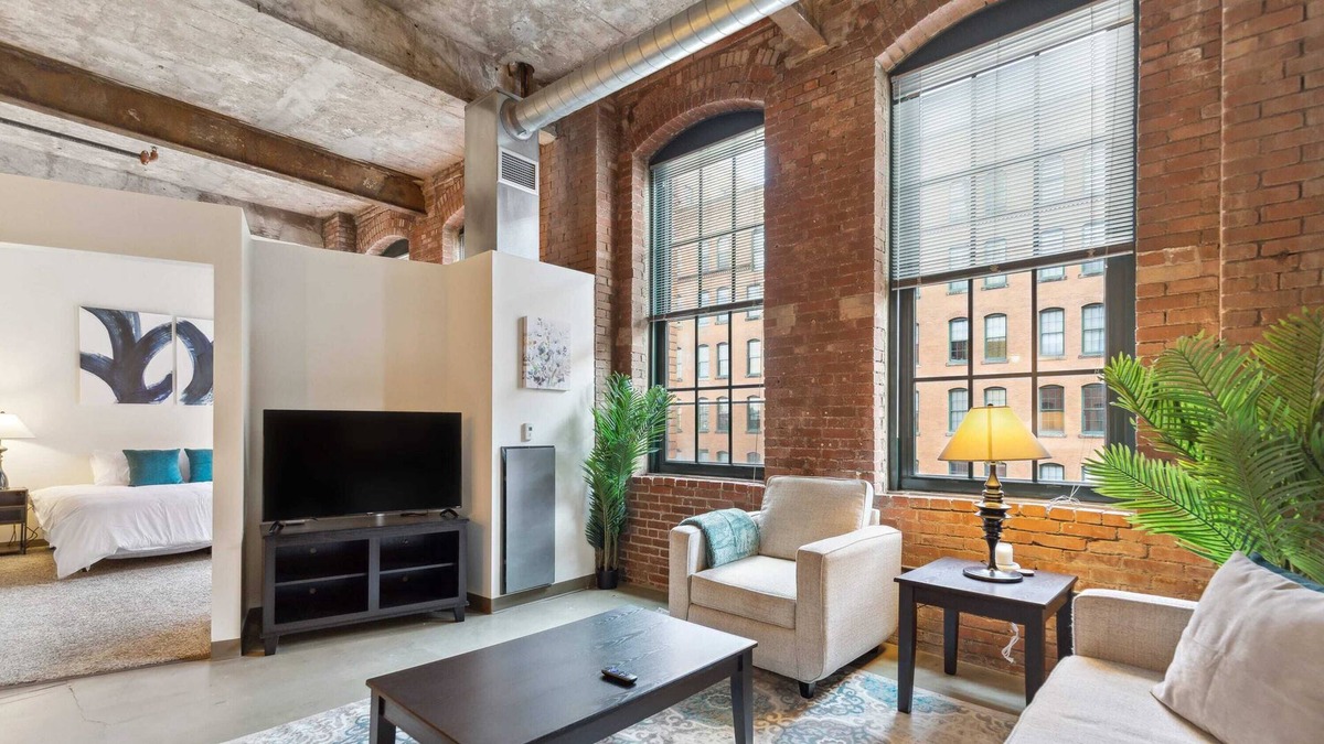 Strip District Apartment | 2BR 2BA Historic Loft Retreat With Pool