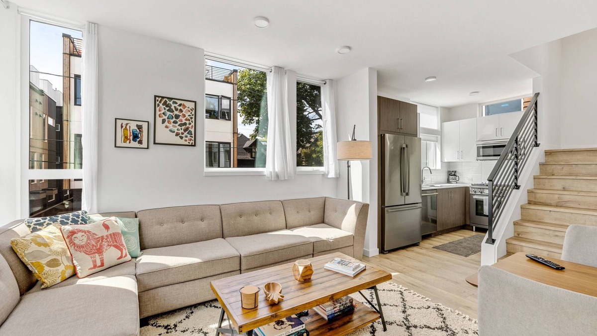 Minor House | 2BR Townhome w/City Skyline Views & Easy Parking!
