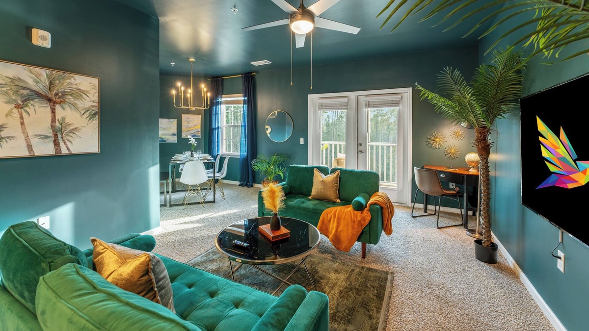 Yulee Apartment | 2BR with Private Screened Balcony, Pool, Gym & Cornhole: Resort Style Experience