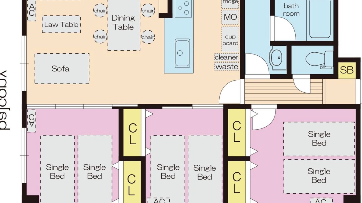 Joto Apartment | 3 bed room max 6 persons! Easy access to Namba and Shinsaibashi! 4 min.