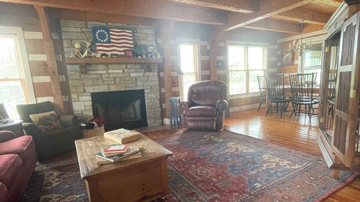 Pittsfield Other | 3 story log home with walkout basement, 27 acres, & pond in central Pike County!