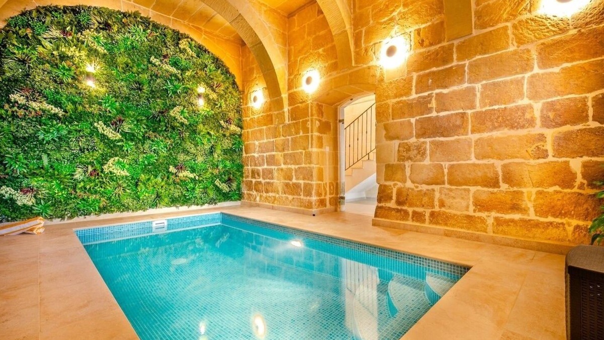 San Lawrenz Villa | 300y/o Gozo Villa: 2 pools, roof lounge, sea views
