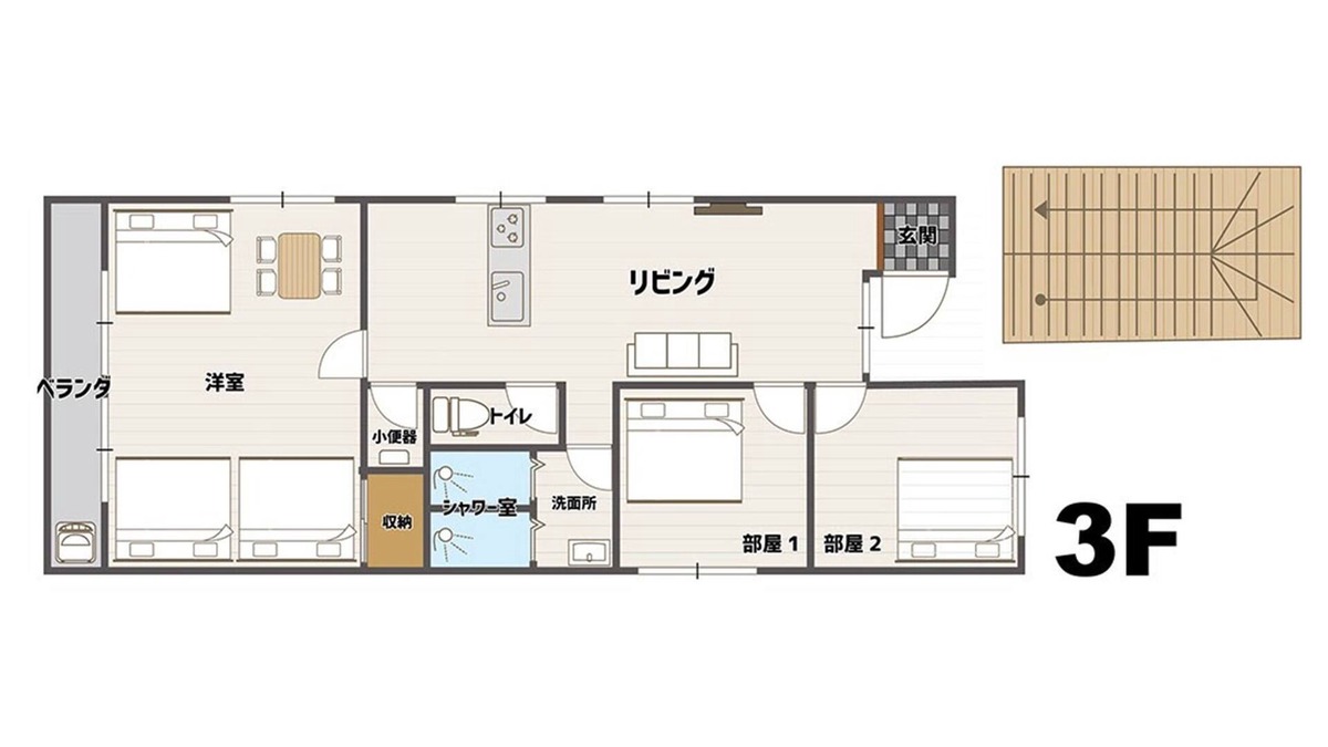 Maejima Apartment | 301 With kitchen Freely charter 3LDK 9 adult/Naha Okinawa