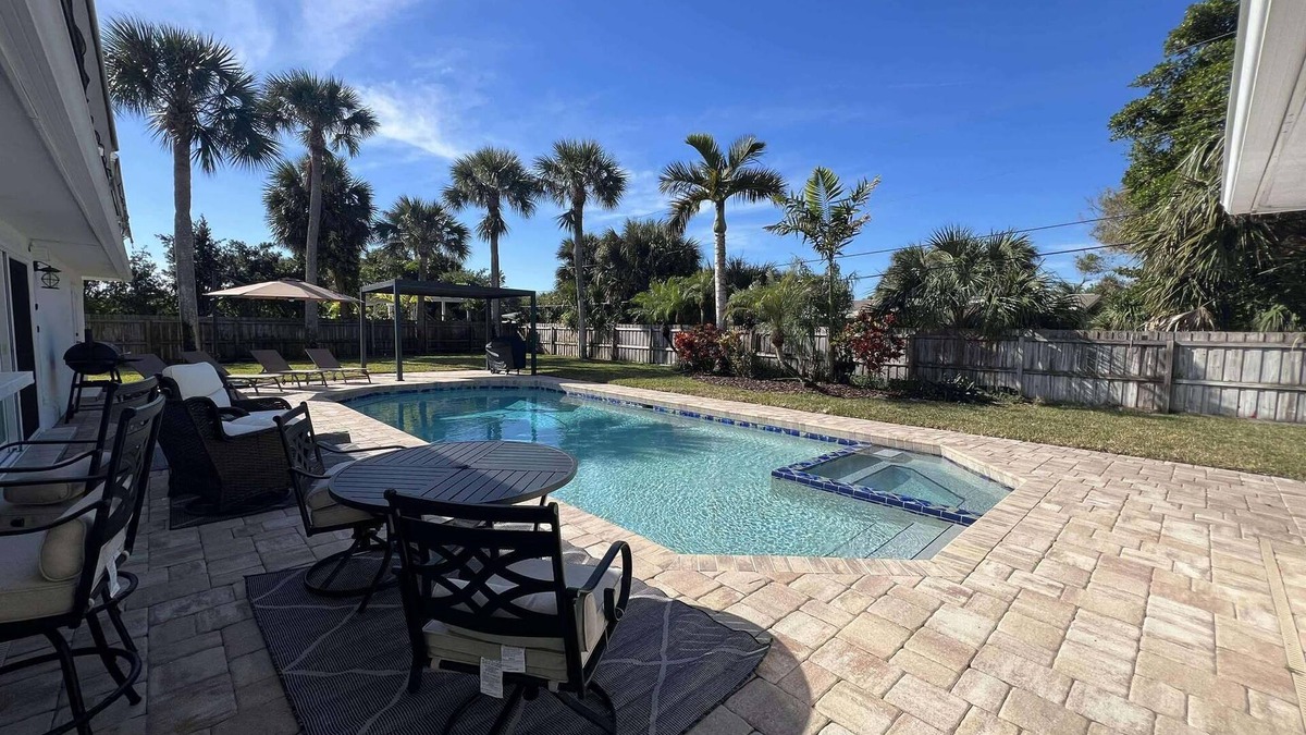 Melbourne Beach House | 4/3 Home on A1A with private beach access WiFi, fitness room & heated pool