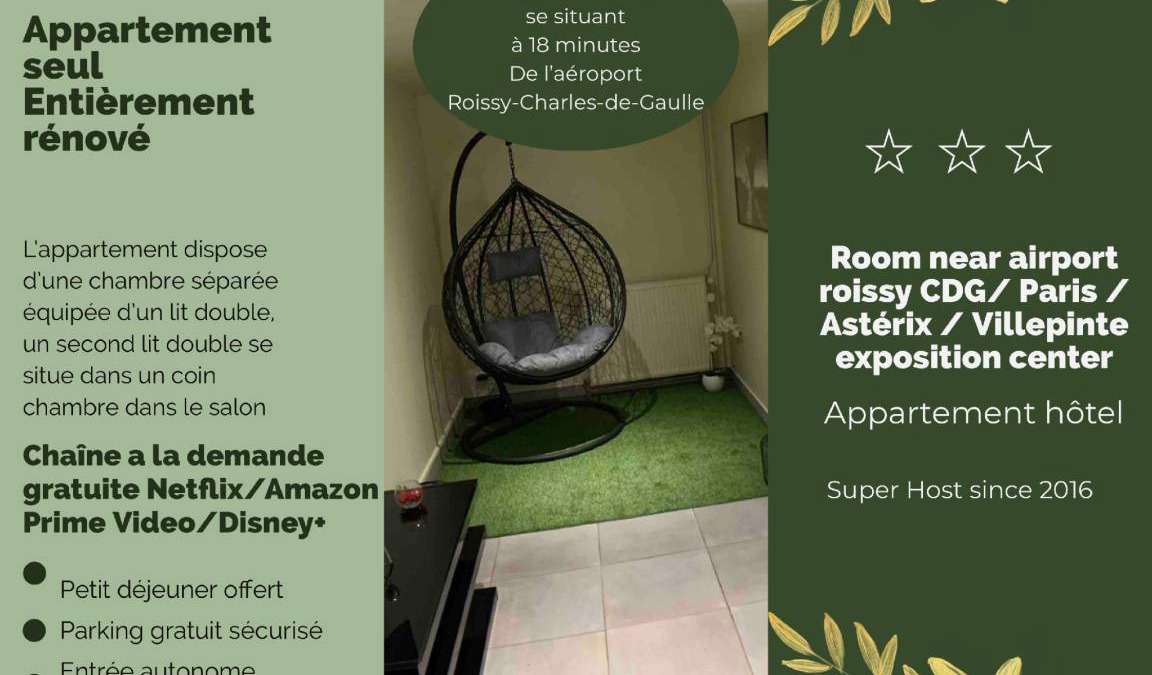 Goussainville Apartment | 40 m² Apartment ∙ 1 bedroom ∙ 4 guests