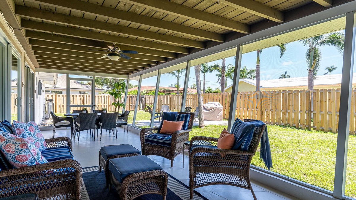 Fort Myers House | 5027 Stylish Retro 3BR: Screened Patio, Outdoor Grill