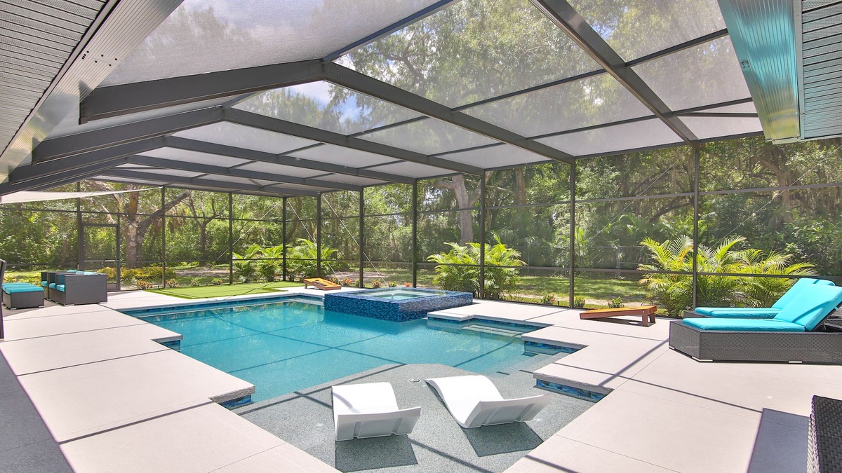 Trailer Estates House | 6 Bed 4 Bath Home Heated Pool Spa & Golf Simulator