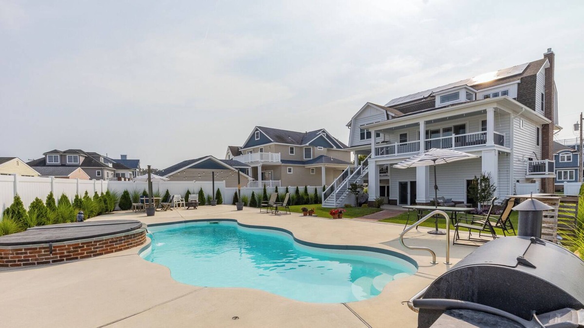 Merion Park House | 6BR/5BA custom beach home with private pool and hot tub; entertainment rooms