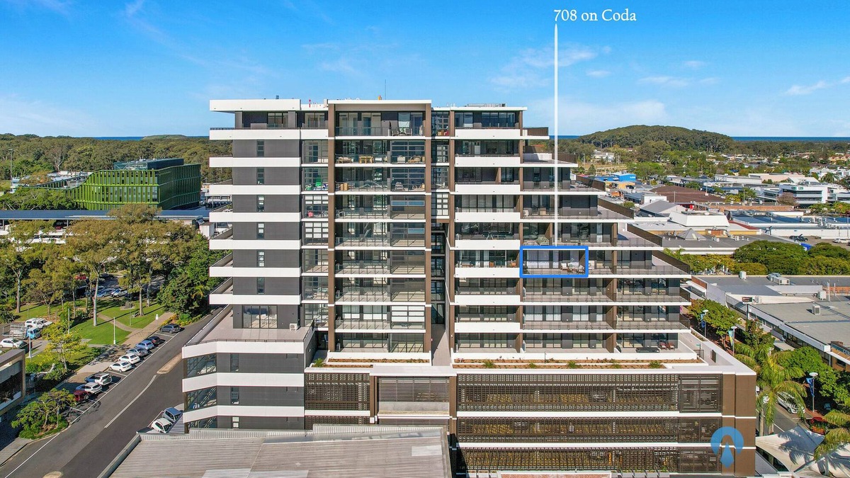 Coffs Harbour Apartment | 708 on CODA – Modern 1BR Apartment with Balcony & City Views