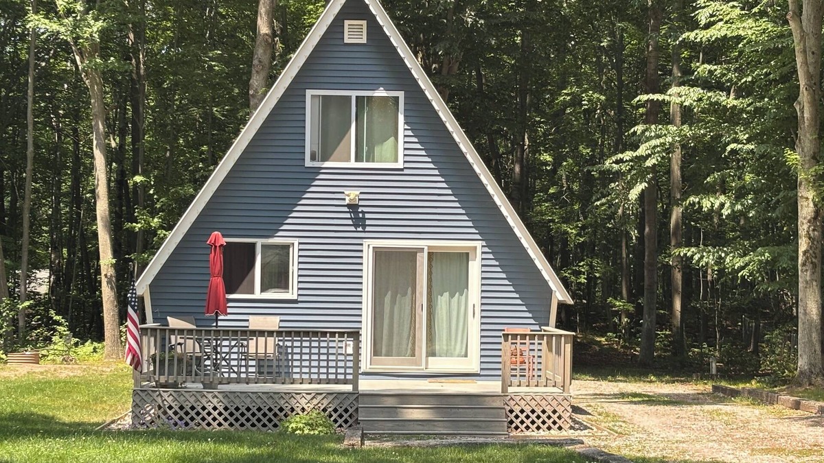 Ludington Cabin | A-Frame Cabin: Near Hamlin Lake, Pet Friendly, Trailer Parking