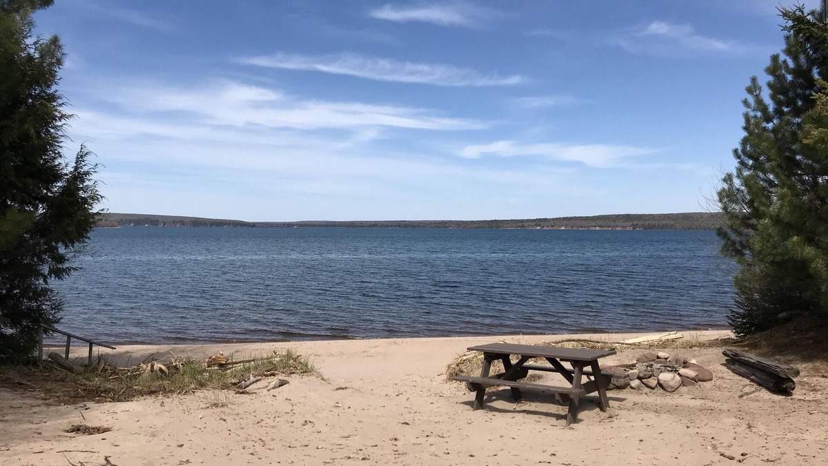 Munising Cabin | A Grand Island View on a Big Sandy Beach, Fireplace, Screened porch!