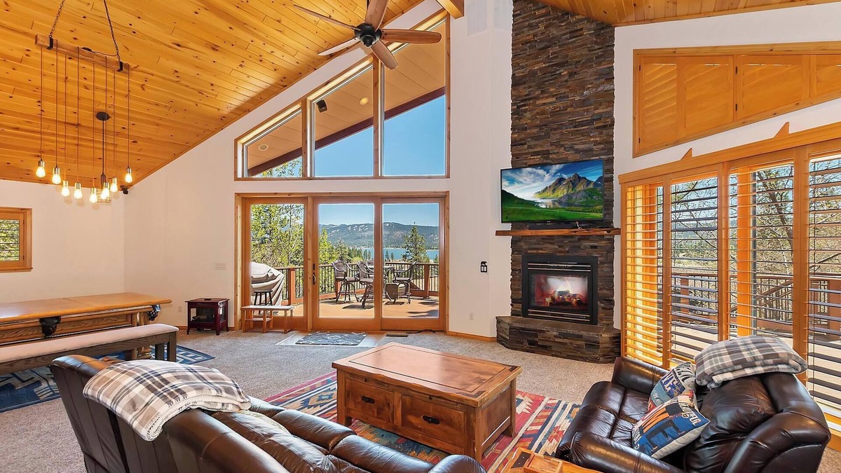 Fawnskin Cabin | A Heavenly View by Destination Big Bear : Million Dollar View in this Beautifully Remodeled Custom Home in North Shore! Lake Views! Game Table! Pet Friendly!