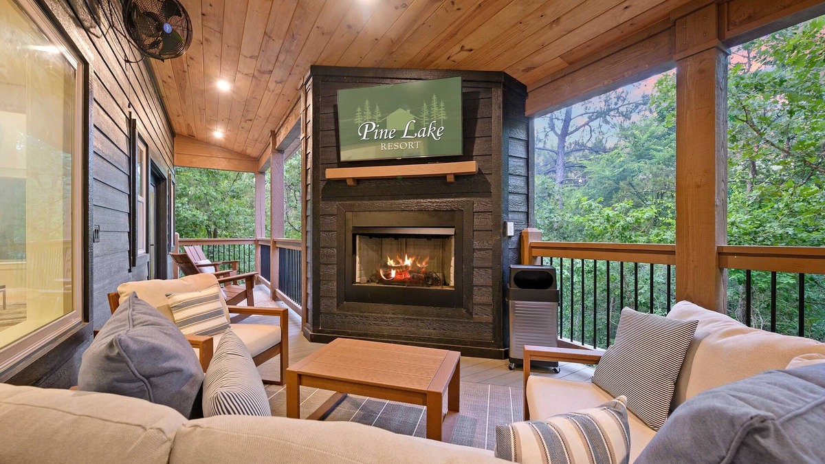 Broken Bow Cabin | A private, bright, modern rustic cabin – surrounded by trees.