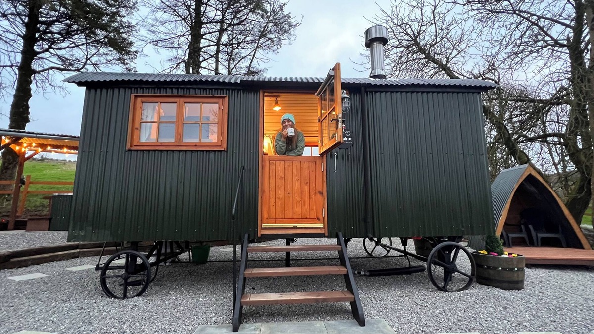Enniskillen Bed & Breakfast | A shepherd's hut retreat with a private wood fired hot tub in County Fermanagh