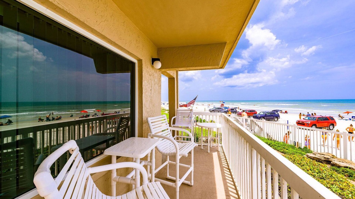 New Smyrna Beach Condo | A107 fantastic ocean front, ground floor unit steps from Flagler Ave.