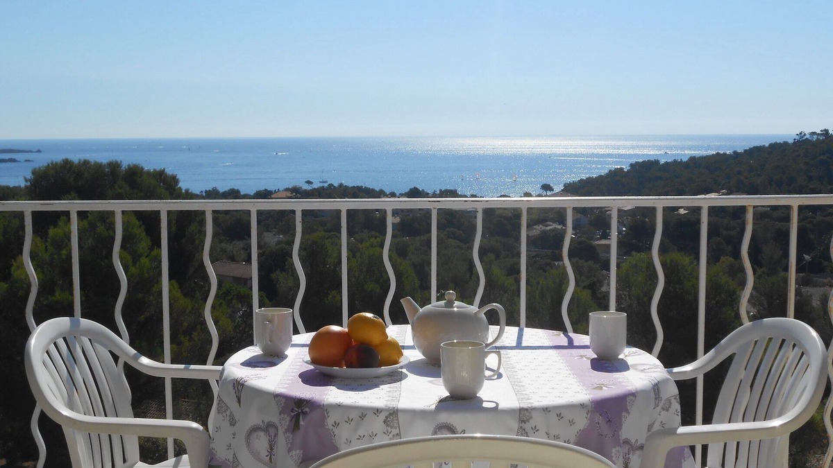 Le Dramont Apartment | AGAY, Cap Esterel: magnificent sea view, south-facing terrace, pool access, parking