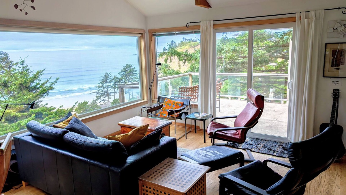 Oceanside House | Airy Beach Home with Two Decks, Ocean Views - Close to Beach Access