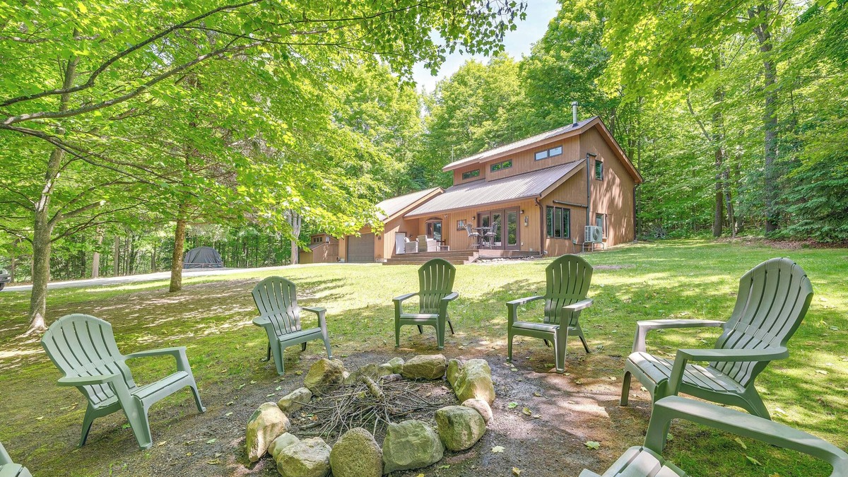 Alden House | Alden Home w/Fire Pit: Steps to Torch Lake!