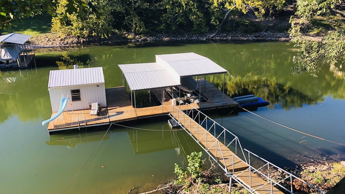 Jay House | All Decked Out! Grand Lake waterfront, boat dock and views. Drowning Creek.