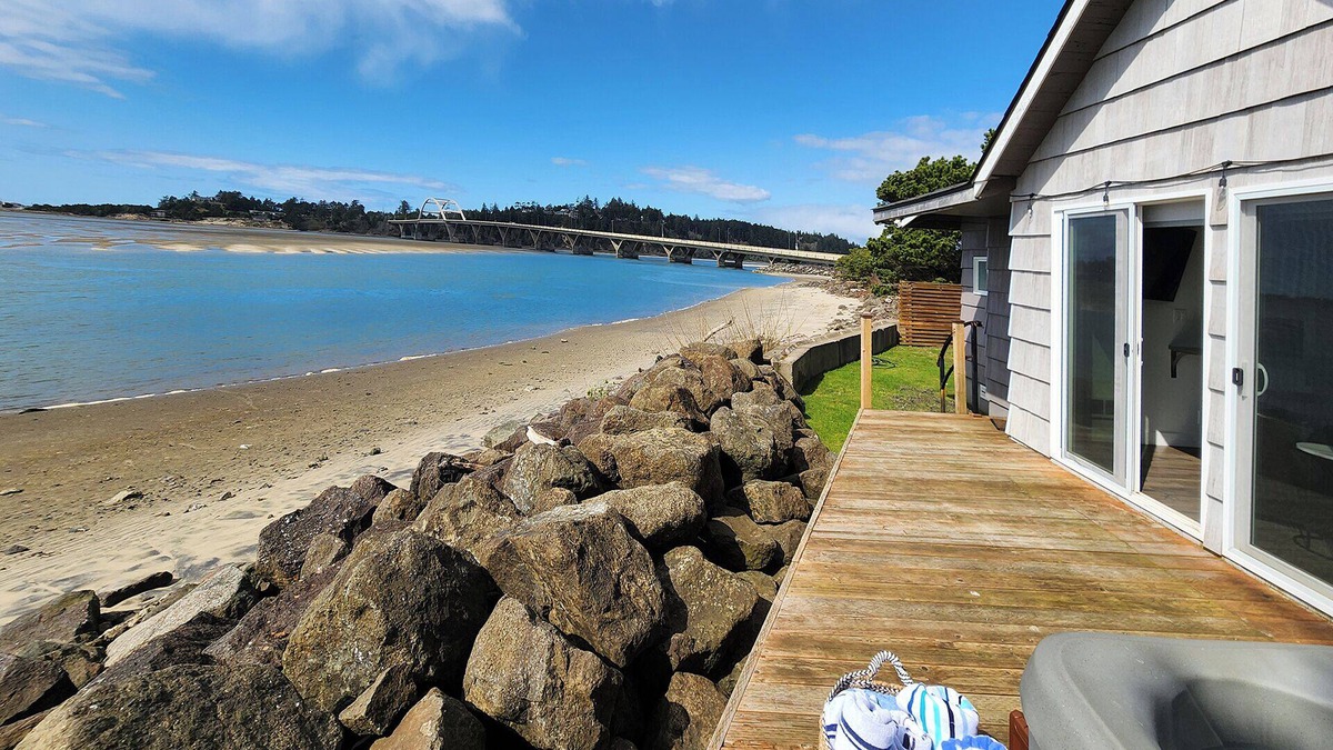 Waldport House | Alsea Bay Cottage! Views! Hot Tub! Dog Friendly!