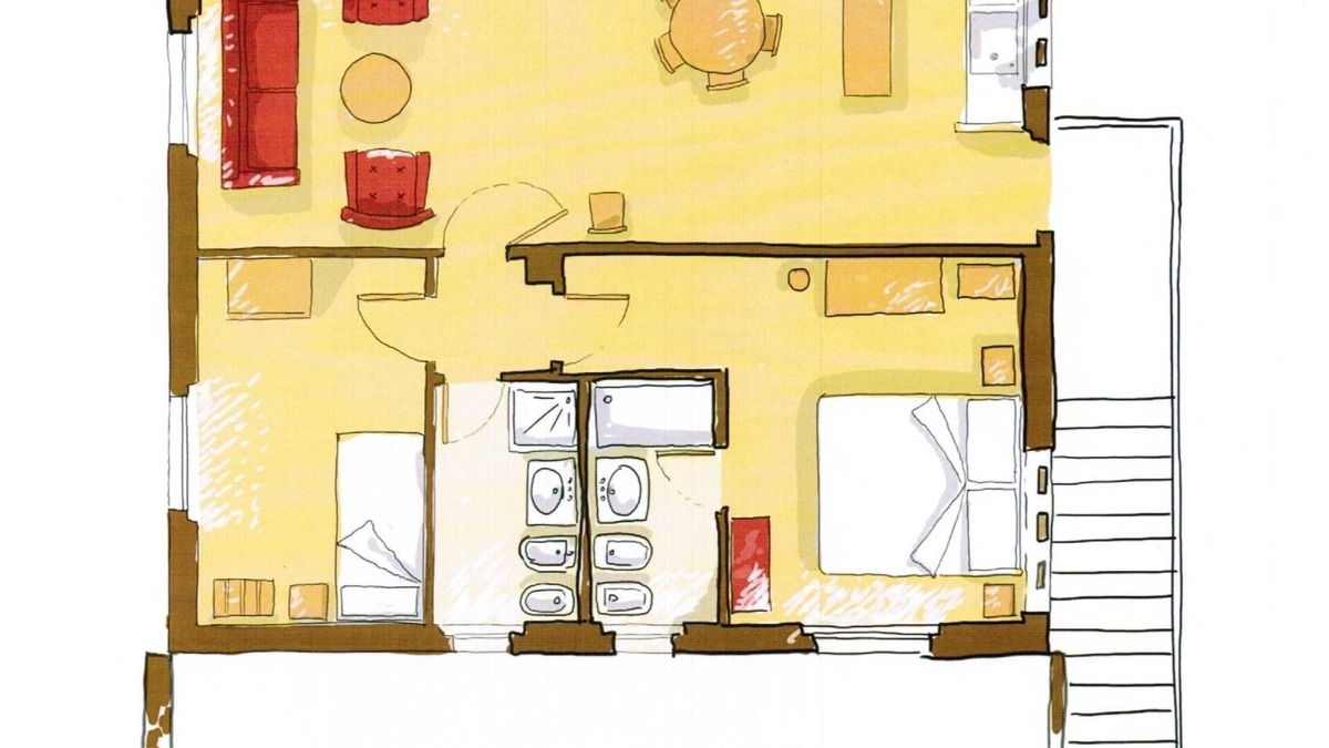 Sovicille Apartment | Altana 2 bedroom 2 bathroom apartment