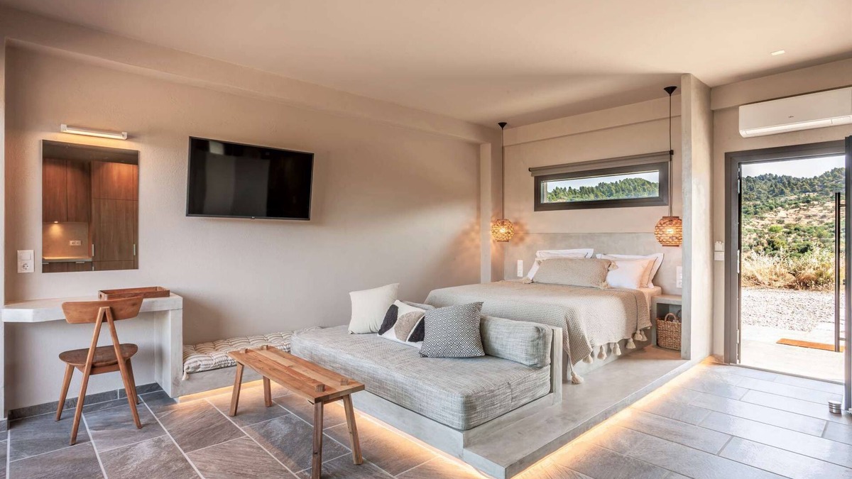 Sithonia Villa | Alterra Vita Eco Villas: Suite with sunset view