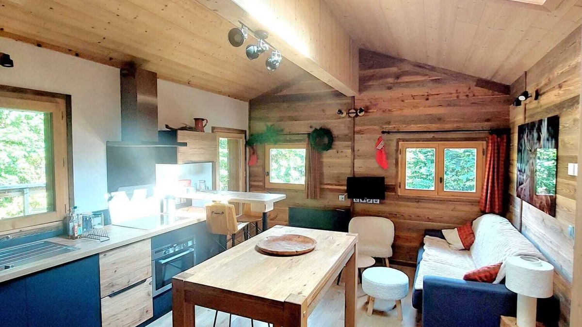 Passy Apartment | Amazing, garden level, terrace, sleeps 2, Nordic bath, Mont Blanc view
