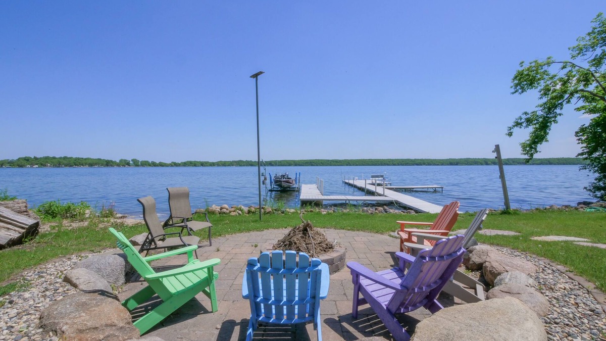 Alexandria Cabin | Amazing lake home on level lot with loft above garage paddle boat