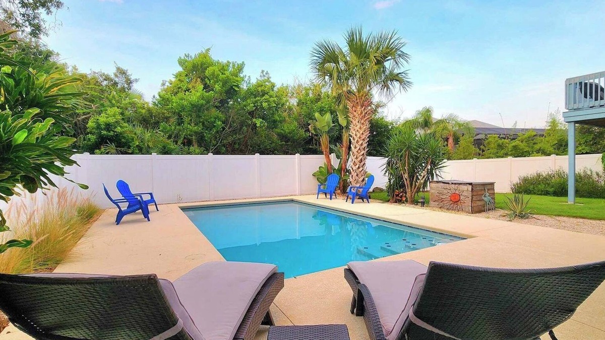 Avalon by the Sea House | Amazing Tropical Pool Home with Breezy Outdoor Living Space just Steps to Beach.