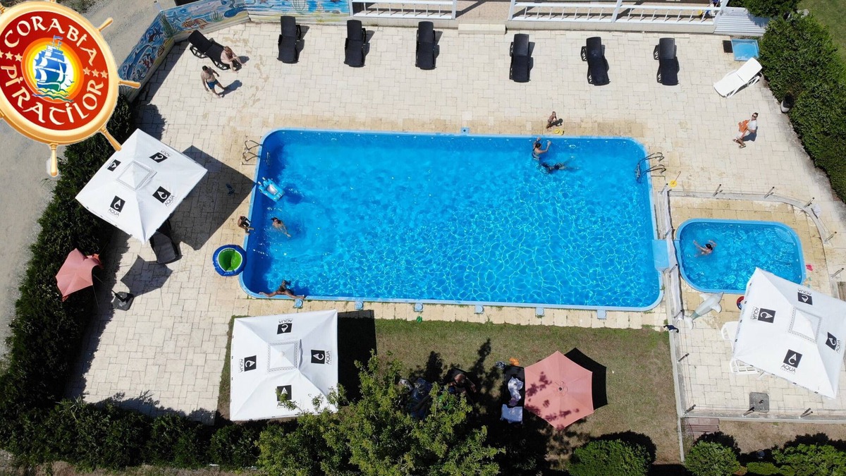Mamaia-Sat Apartment | Apartament with 2 rooms-open-space,private terrace, 2 pools,near sea.