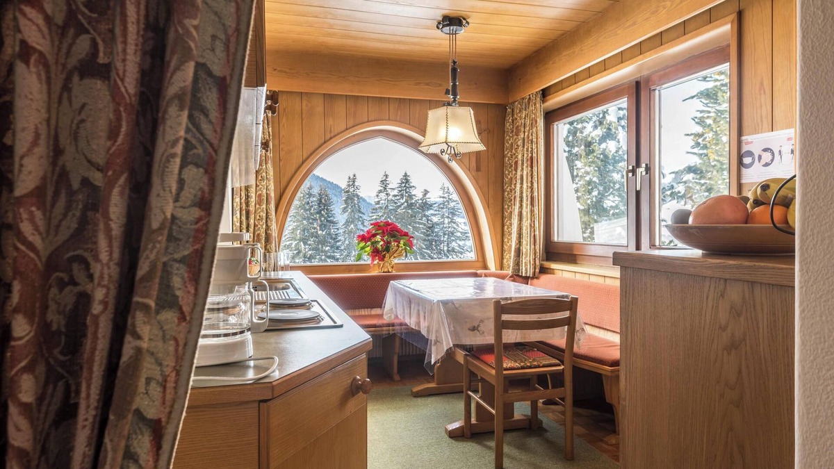 Selva di Val Gardena Apartment | Apartment “Kleine Gartenwohnung Haus Forelle” on the Slopes with Mountain View
