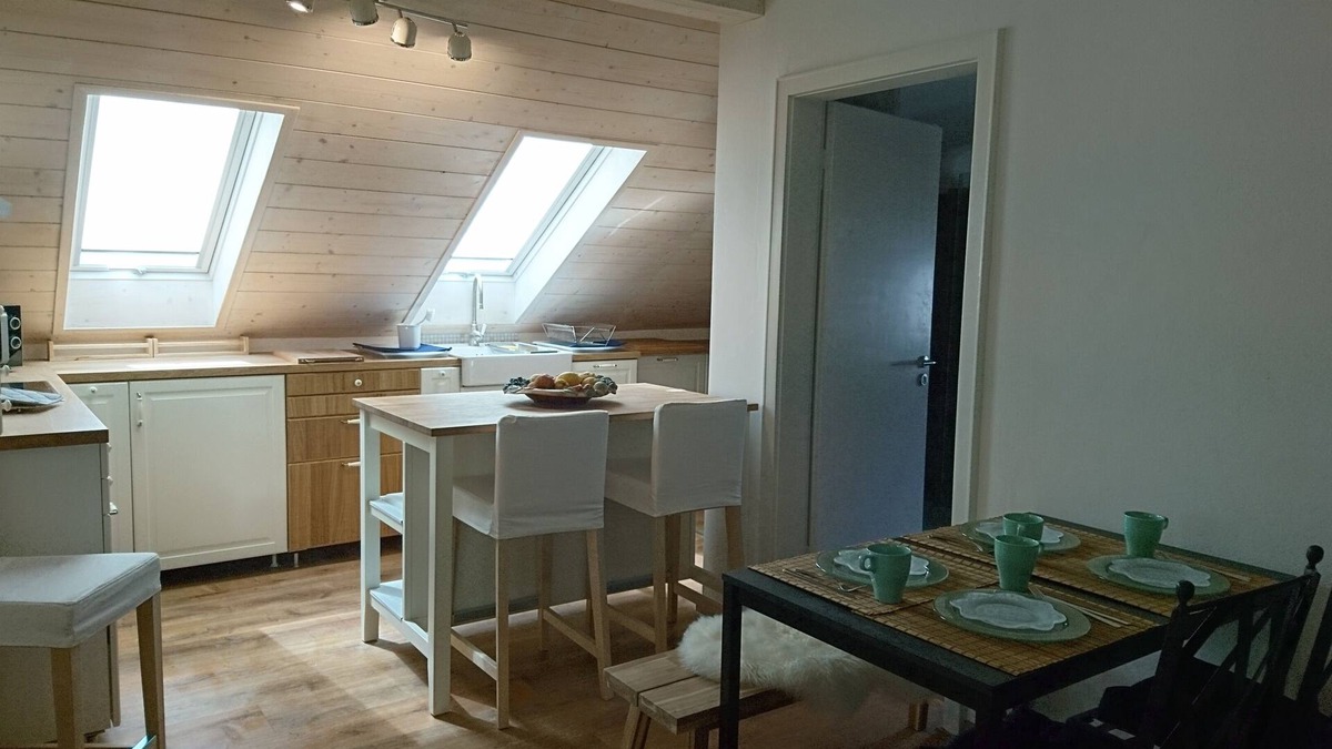 Murnau am Staffelsee Apartment | Apartment with balcony and view of mountains.