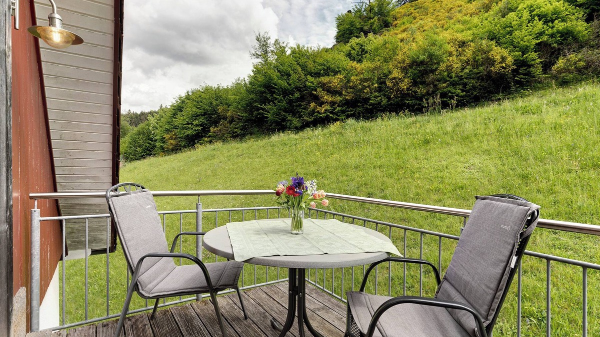 Schenkenzell Apartment | Apartment 'Ferienhaus 1 - Wohnung Fichte, 64qm' with Mountain View, Balcony and Wi-Fi