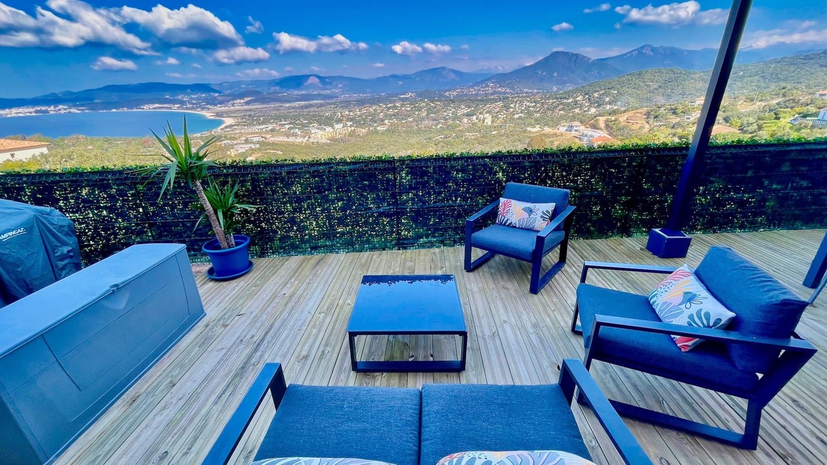Grosseto-Prugna Apartment | Apartment for 2/4 people with superb sea view and Jacuzzi in Porticcio