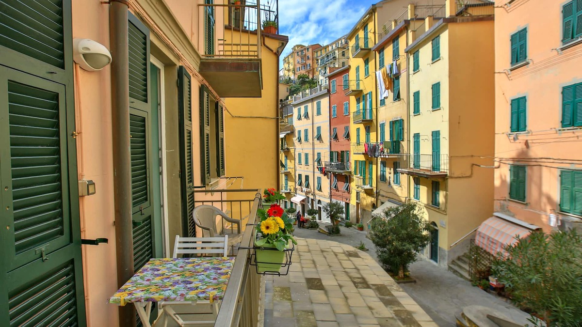 Riomaggiore Apartment | Apartment has a balcony which overlooks main street of Riomaggiore Cinque Terre