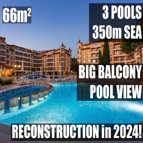 Sunny Beach Apartment | Apartment Lilou - 3 pools, SPA, gym, playgrounds