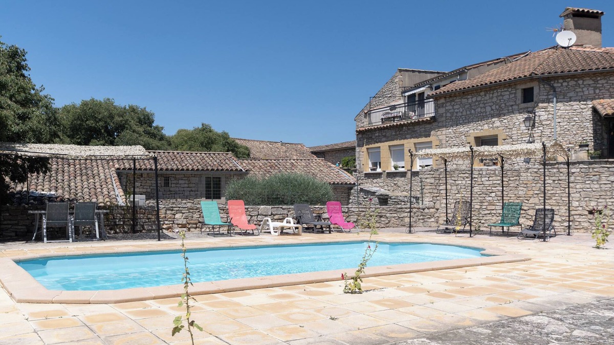 Orgnac-l'Aven Apartment | Apartment 'Magnanerie De La Maréchale' with Mountain View, Shared Pool and Wi-Fi