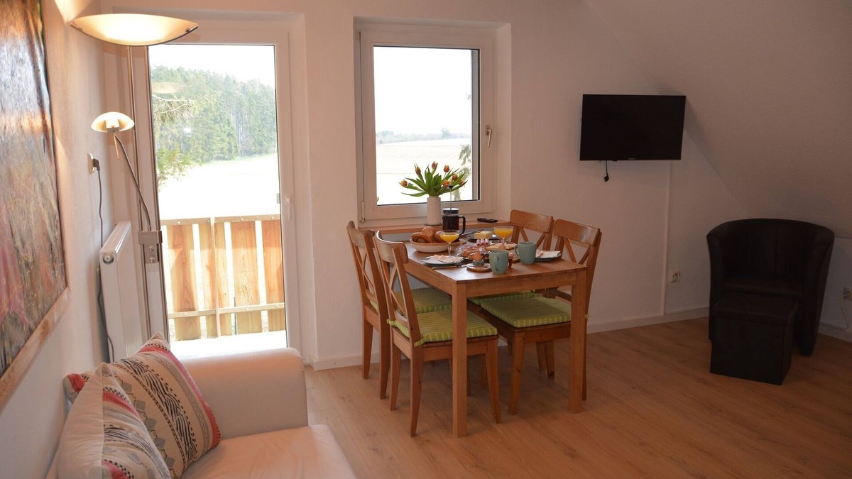 Bad Steben Apartment | Apartment with eat-in kitchen and balcony