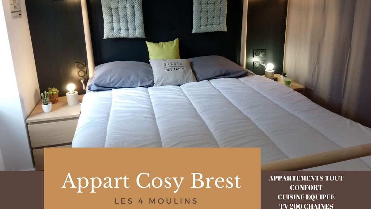 Rive Droite Apartment | Appart Cosy Brest Les 4 Moulins