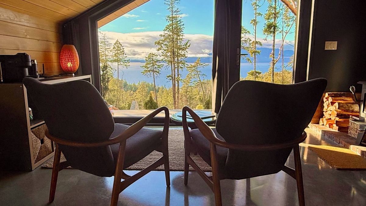 Halfmoon Bay Cabin | Arbutus Ridge, a cozy, architecturally unique cabin surrounded by arbutus trees