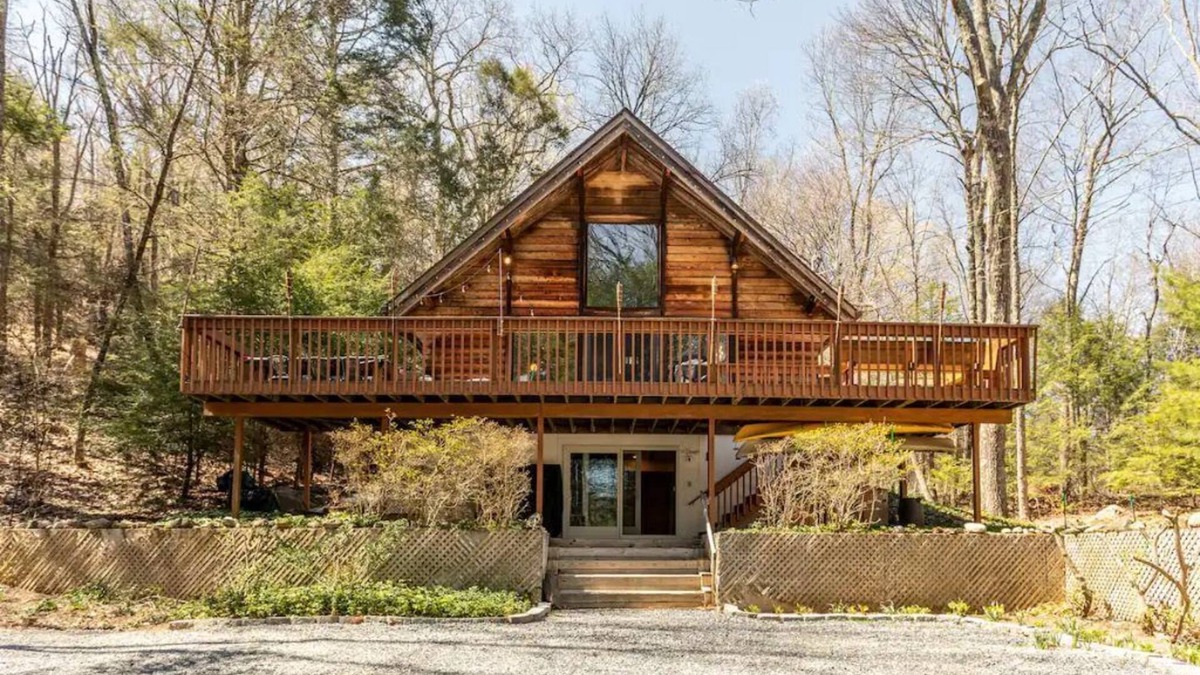 Bantam Cabin | Architect's A-Frame with a Salt Water Hot Tub on a Mountain in Litchfield