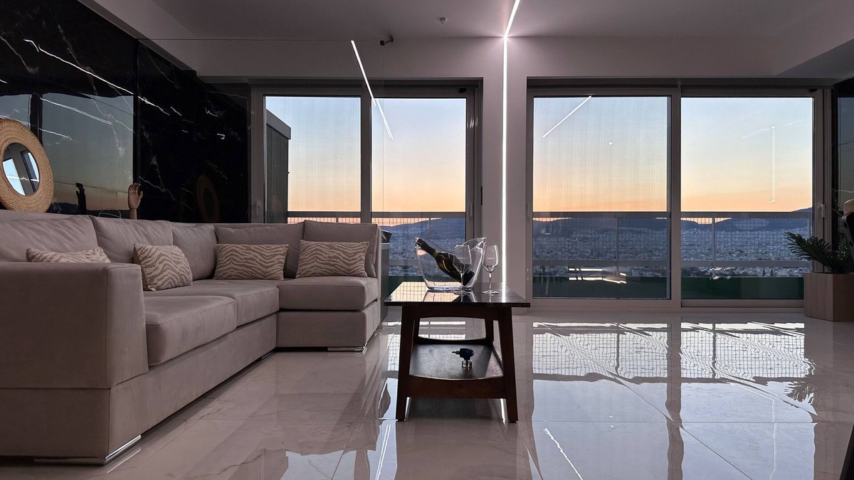 Athens Apartment | Artemis House2Heal Athens 15th floor/Private Jacuzzi & Sauna, Luxury Apartment